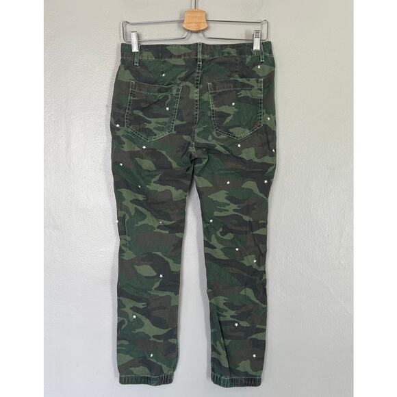 Sundry Jogger Pants Women Size 26 Green Camo Stars Comfy Lightweight Made in USA - Picture 3 of 11